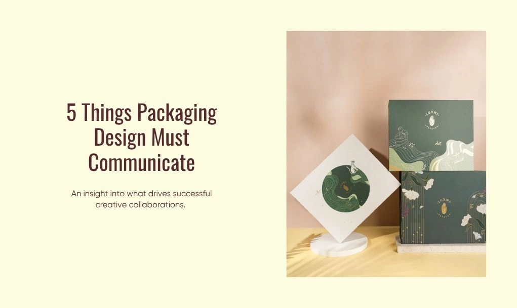 Packaging design communicating brand story
