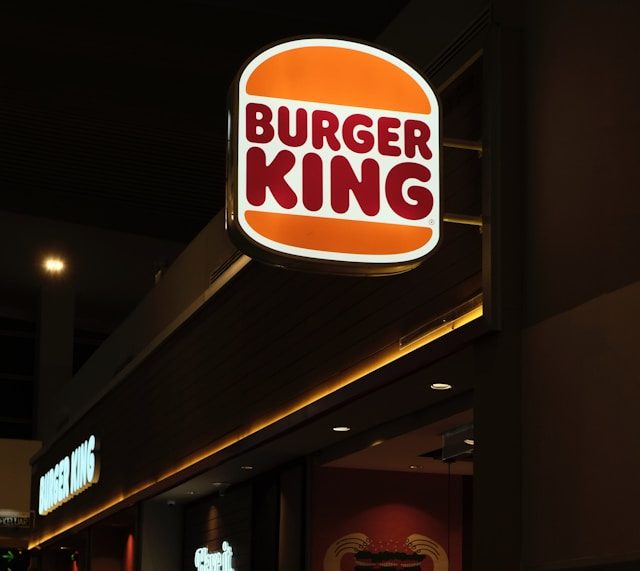 Burger King sign at night