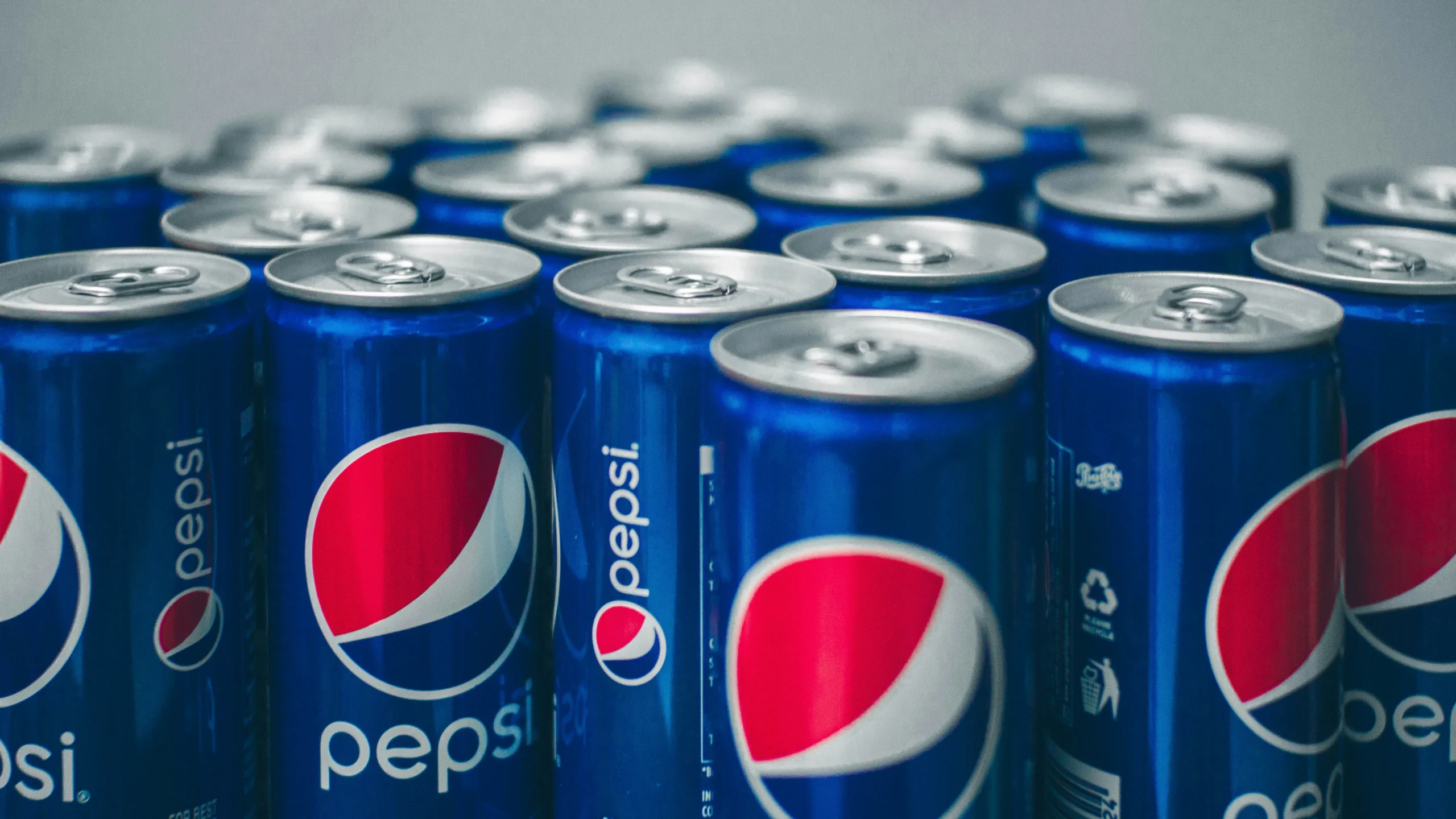 Rows of Pepsi cans