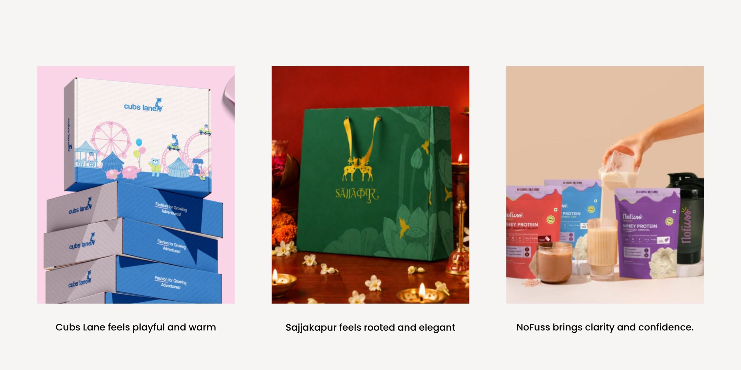 Cubs Lane boxes, Sajakapur bag, NoFuss products