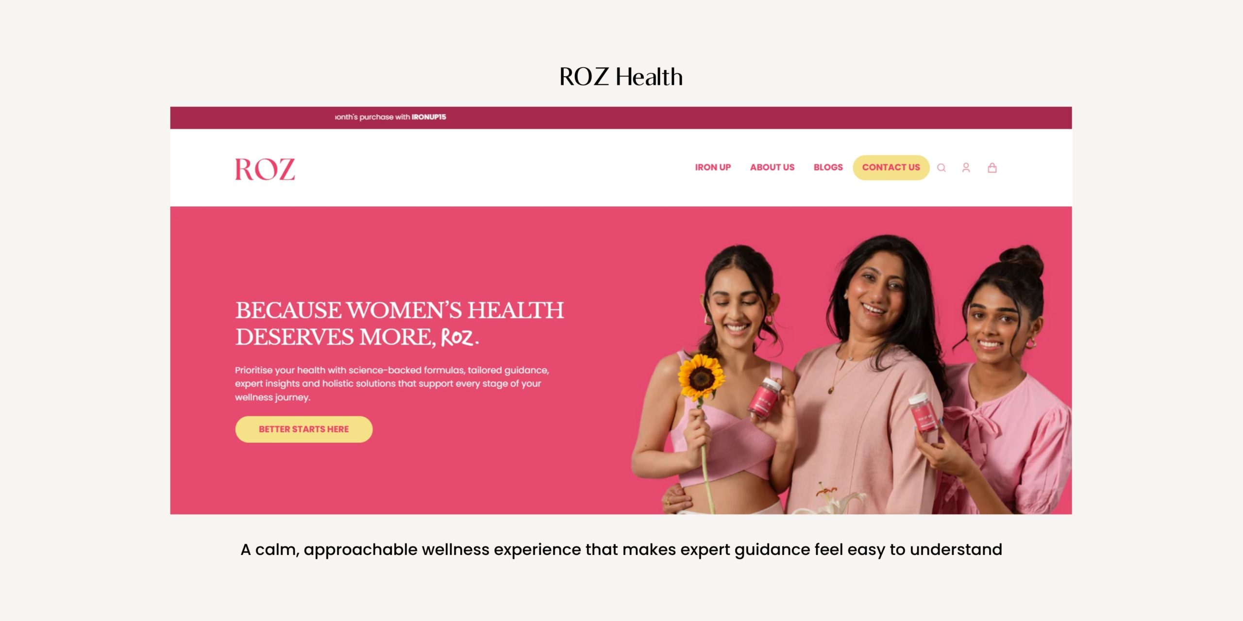 Women holding Roz products