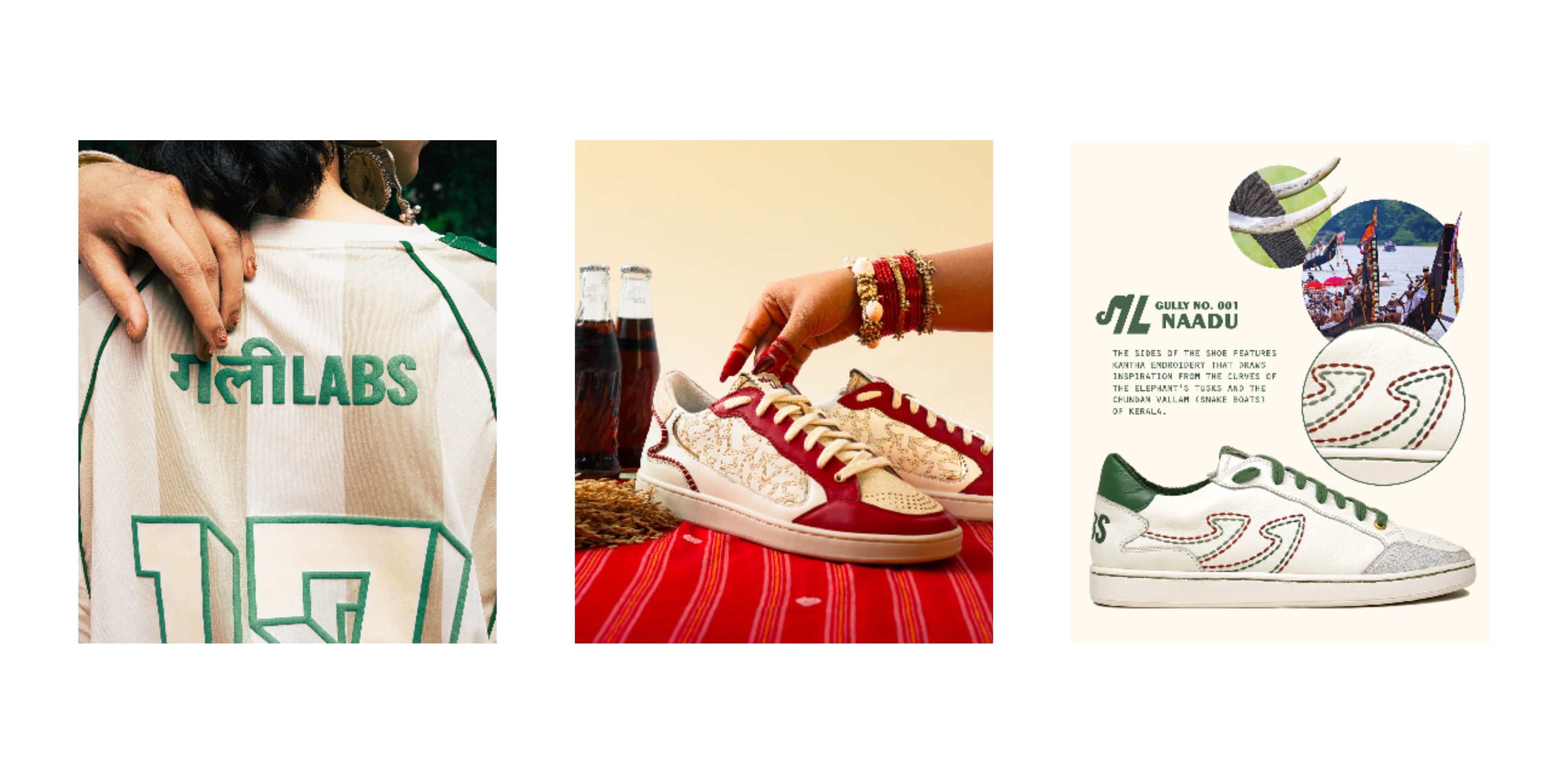 Hand adjusting laces on red and white sneakers