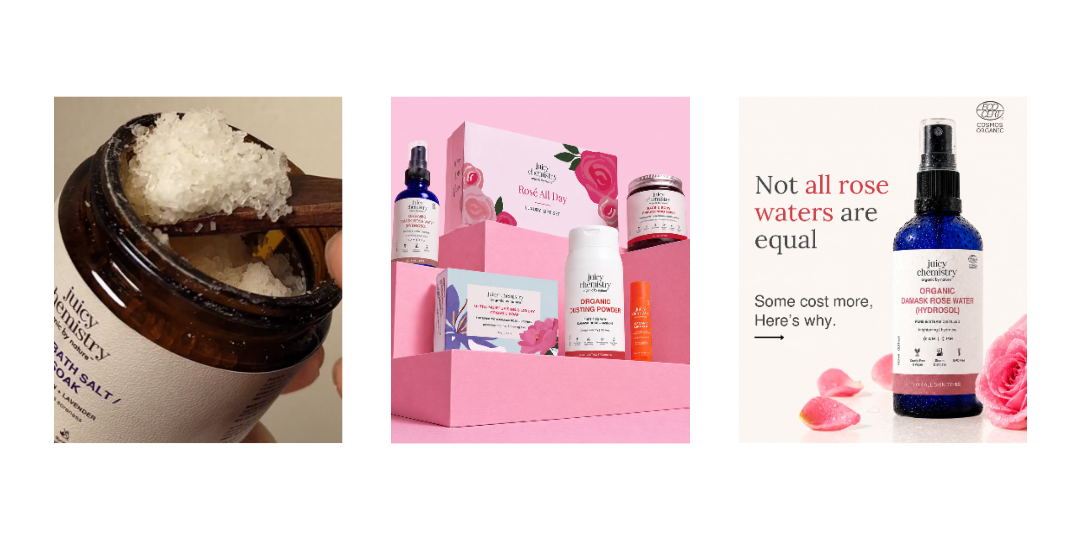 Juicy Chemistry bath salt and rose water