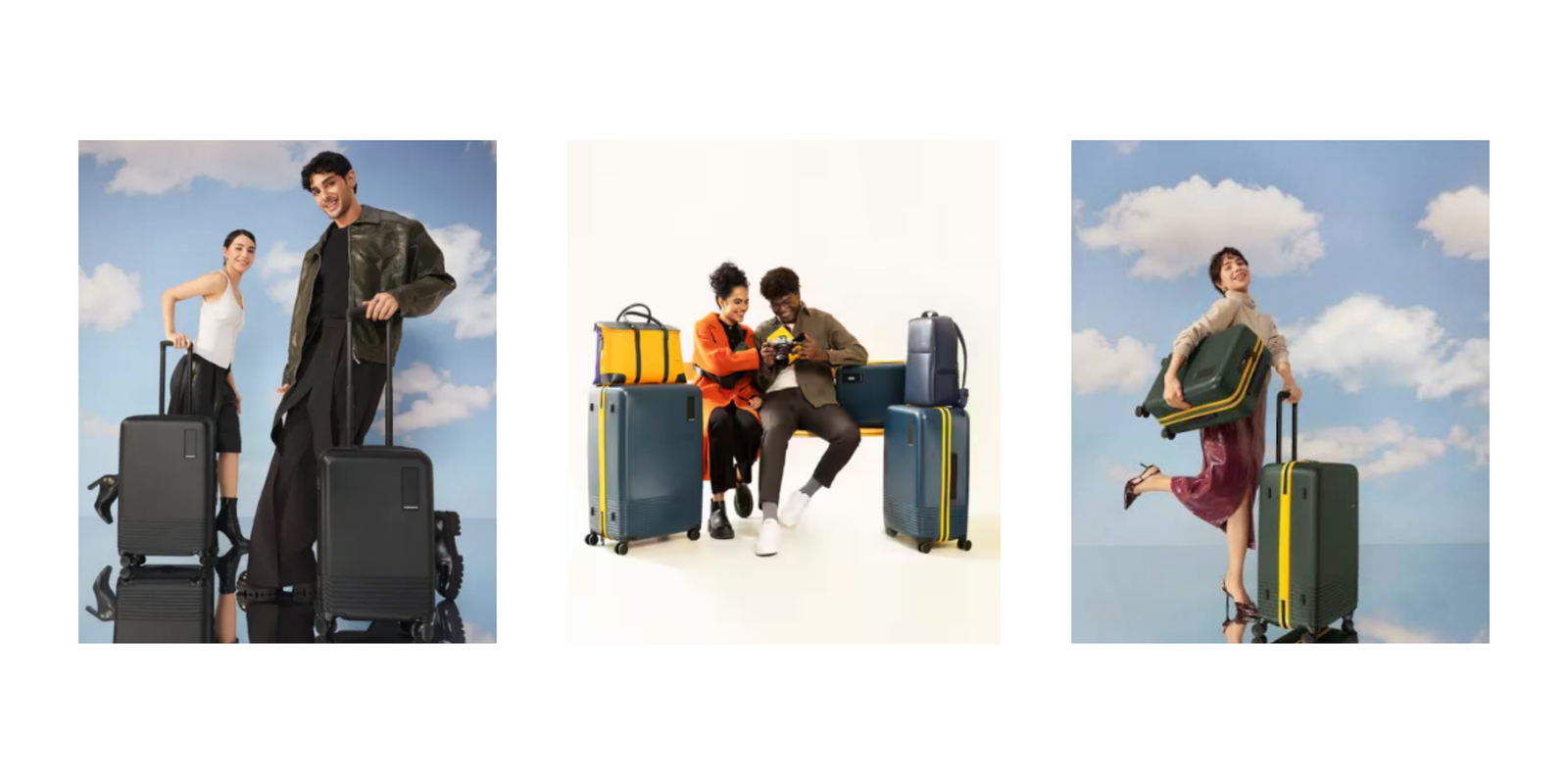 Stylish travelers with luggage