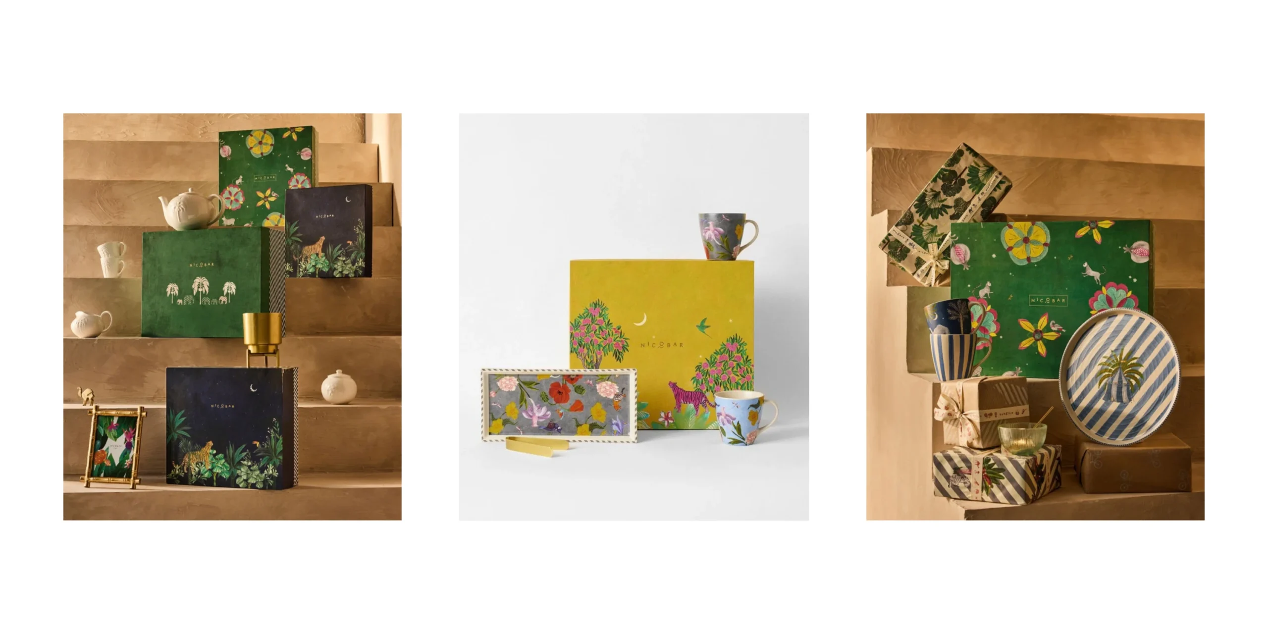 Nicobar gift sets with mugs and plates